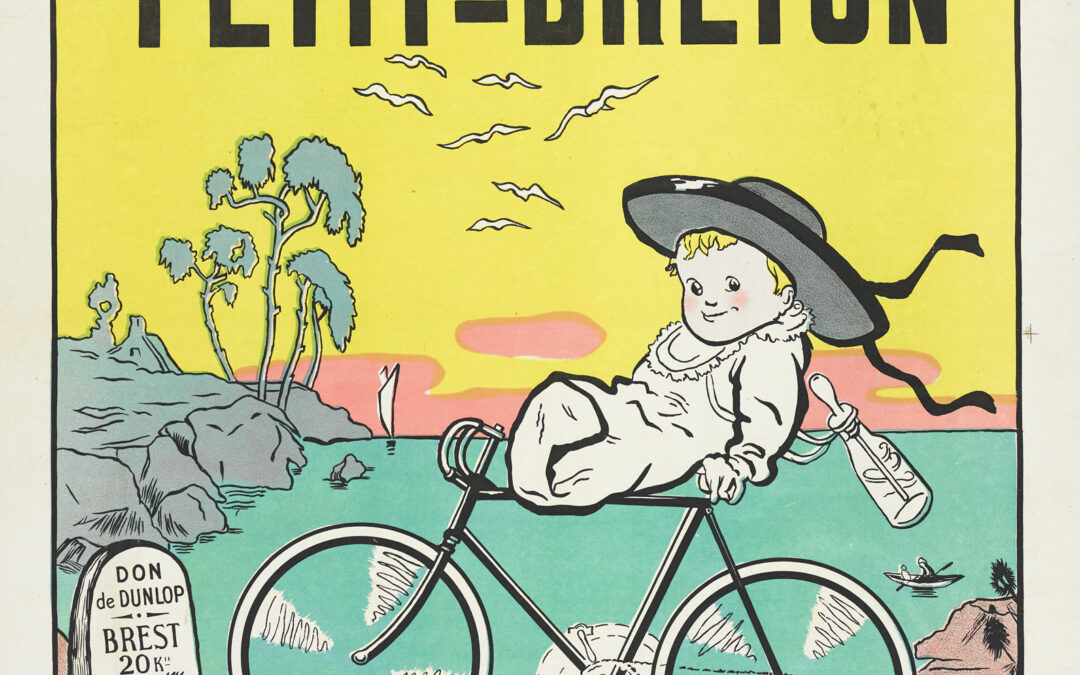 Affiche publicitaire pour la marque de vélo Petit-Breton