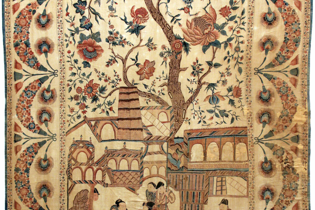 Tenture textile fabriquée en Inde au 18e siècle