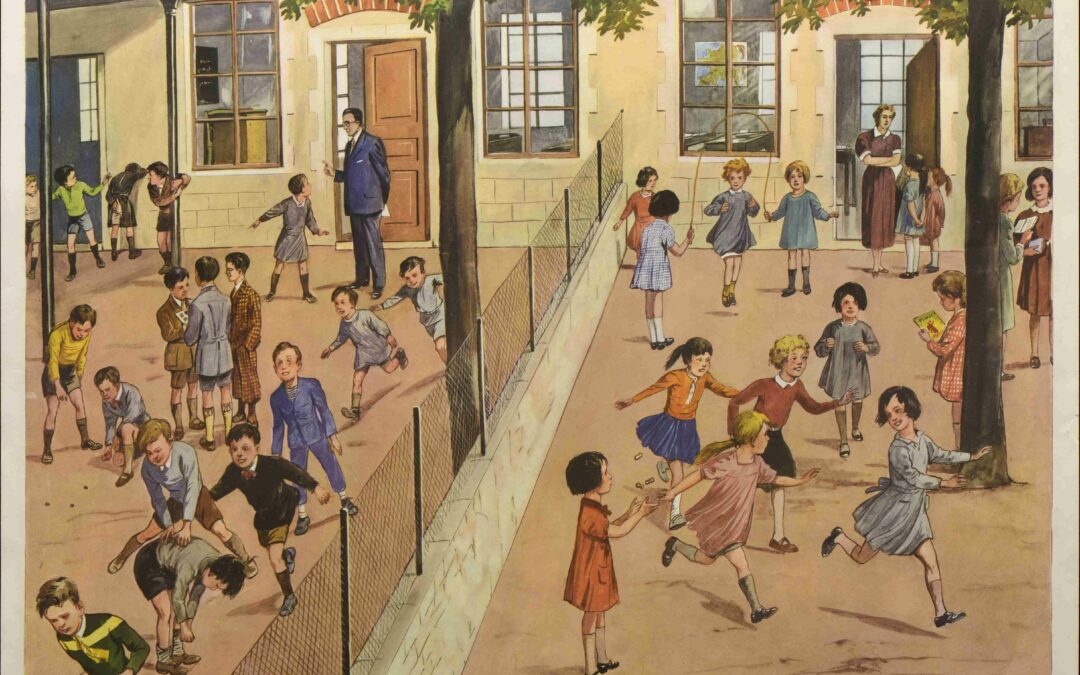 Planche murale : la cour d’école