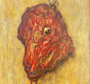 Une tête de veau ensanglantée comme œuvre d'art
