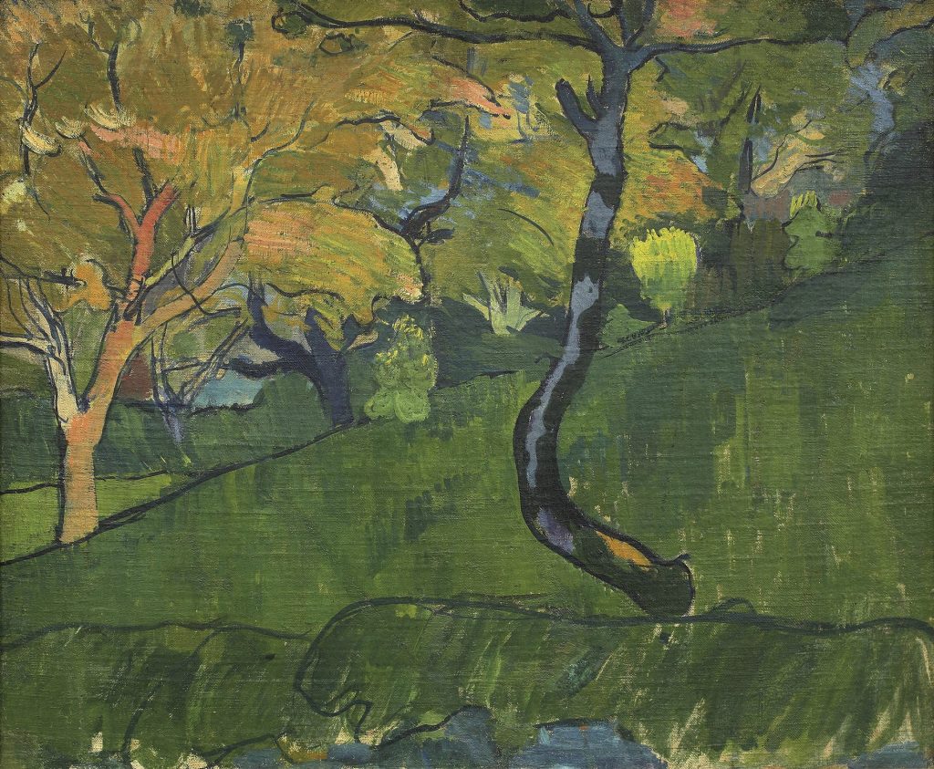 Paysage à l’arbre bleu