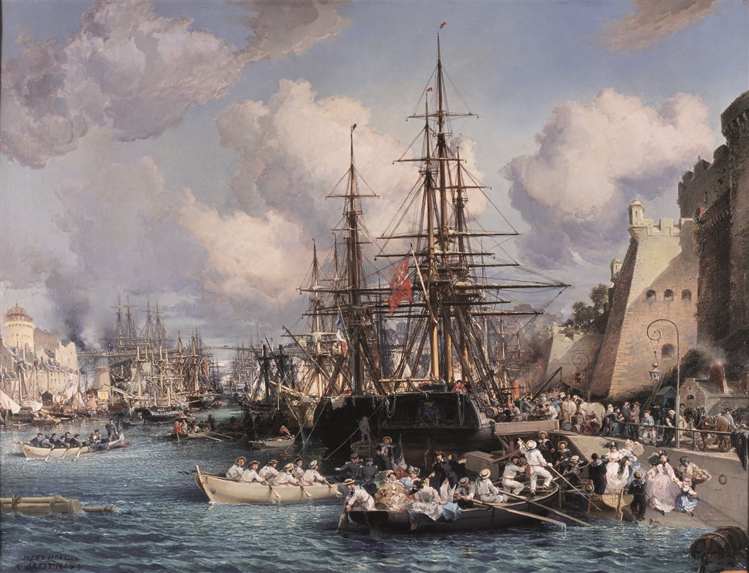Jules Noël, Le port de Brest en 1864, 1864, huile sur toile, collection du musée des Beaux-Arts de Brest Métropole