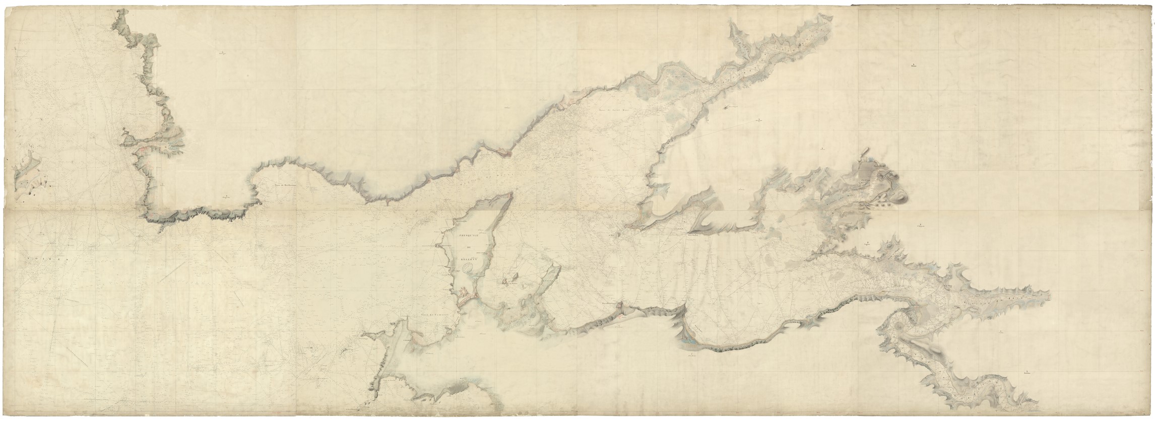 Rade de Brest et ses abords en 1820, assemblage réalisé à partir de plans originaux des archives du SHOM. Service hydrographique et océanographique de la Marine