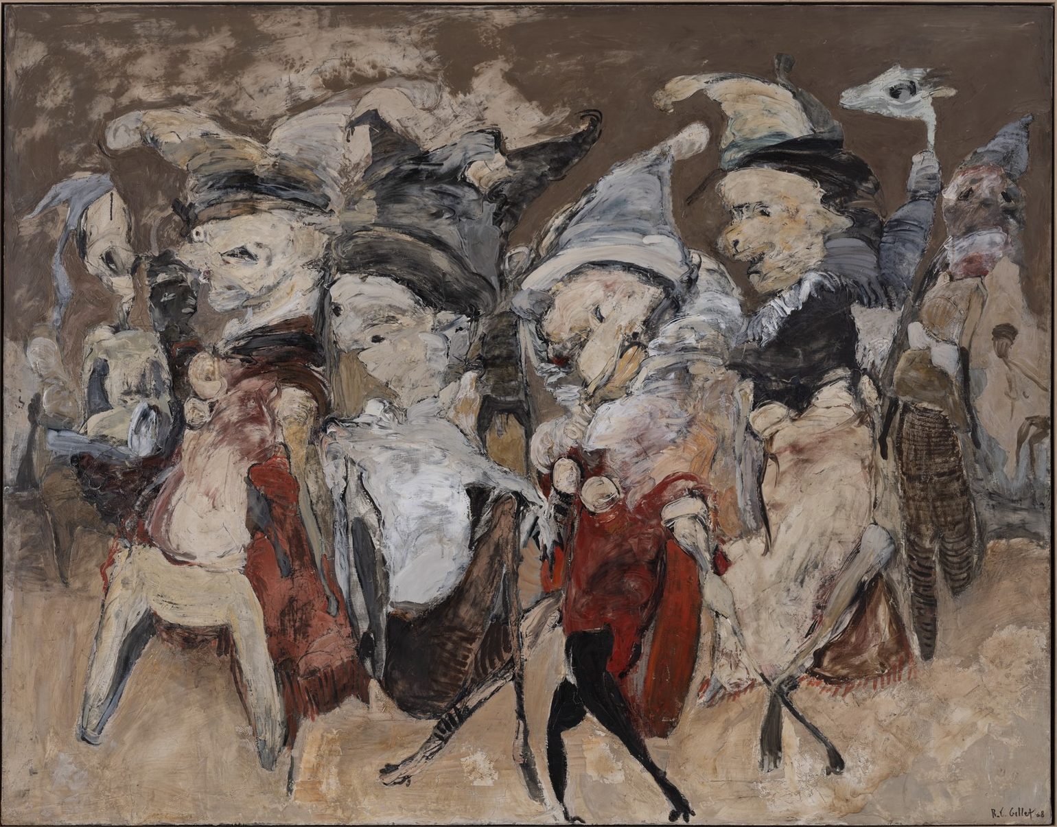 Roger Edgar Gillet, Les Binches, 1968, Huile sur toile, 114 x 146 cm. Collection particulière. © Bertrand Huet _ tutti image. © Adagp, Paris 2026.